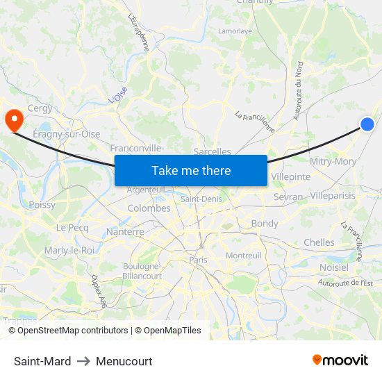 Saint-Mard to Menucourt map