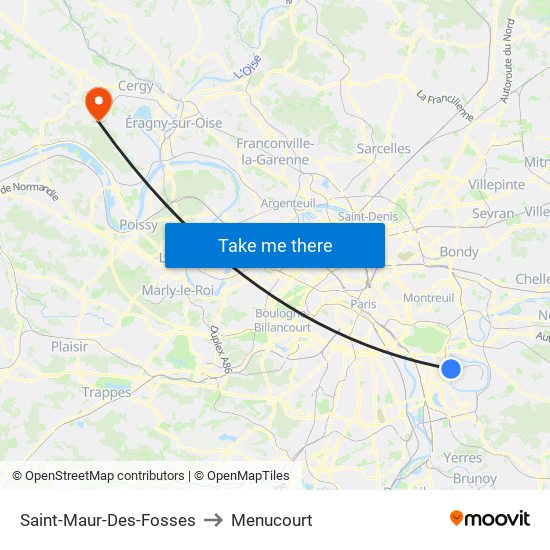 Saint-Maur-Des-Fosses to Menucourt map