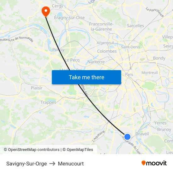 Savigny-Sur-Orge to Menucourt map