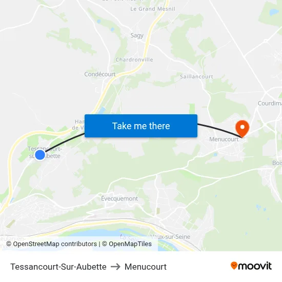 Tessancourt-Sur-Aubette to Menucourt map