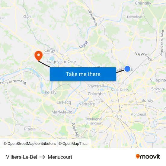Villiers-Le-Bel to Menucourt map