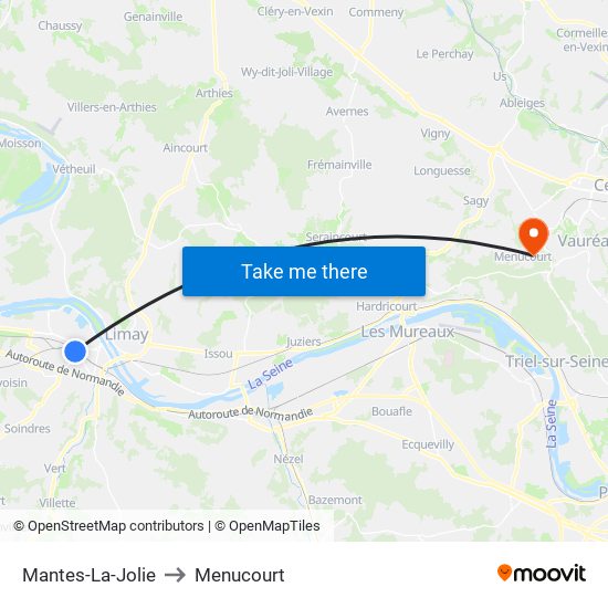 Mantes-La-Jolie to Menucourt map