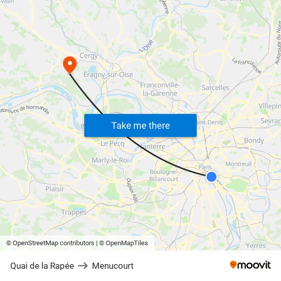 Quai de la Rapée to Menucourt map