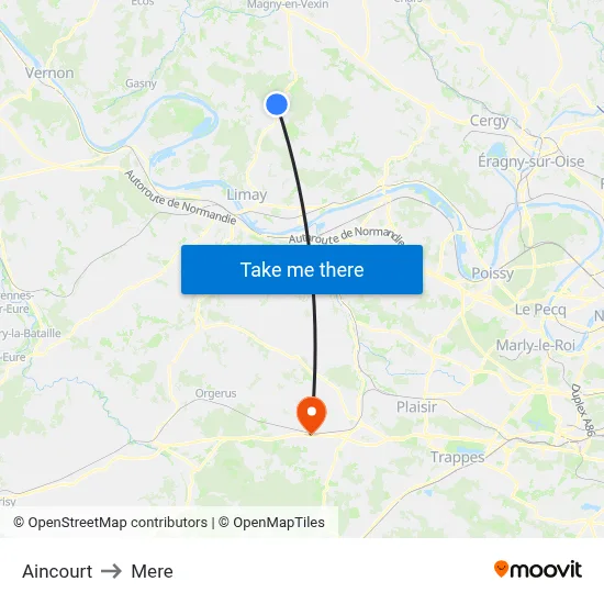Aincourt to Mere map