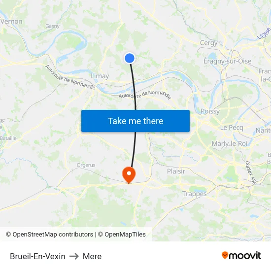 Brueil-En-Vexin to Mere map