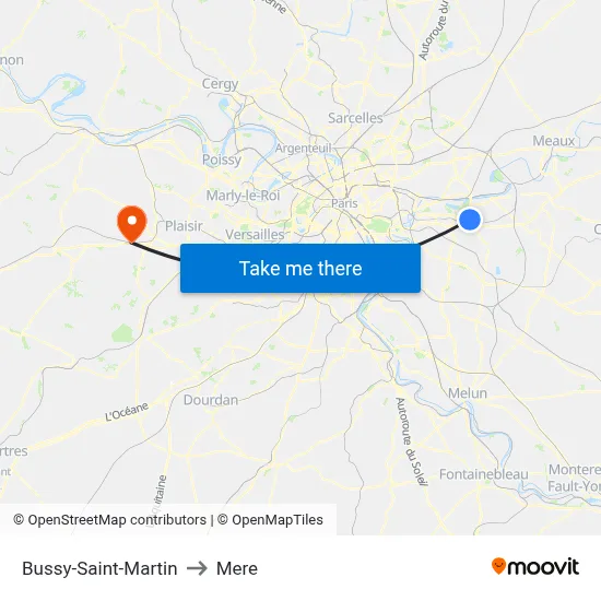 Bussy-Saint-Martin to Mere map