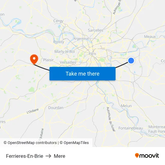 Ferrieres-En-Brie to Mere map