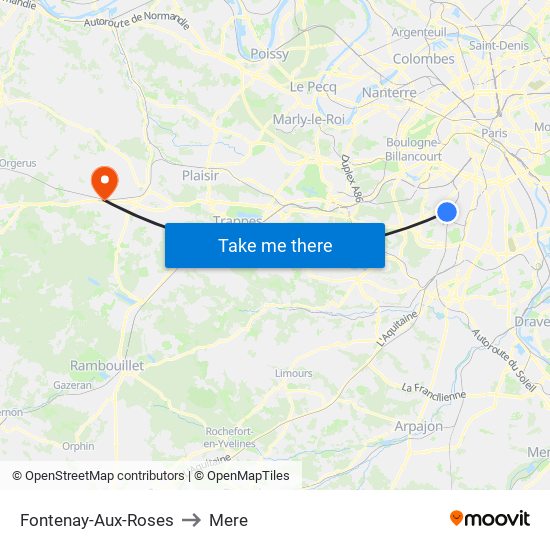 Fontenay-Aux-Roses to Mere map
