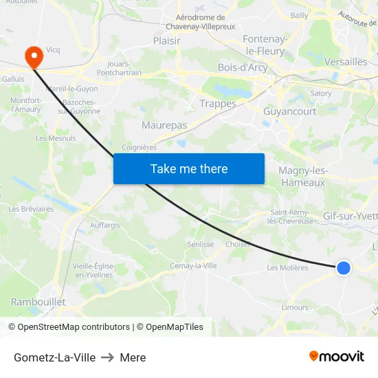 Gometz-La-Ville to Mere map