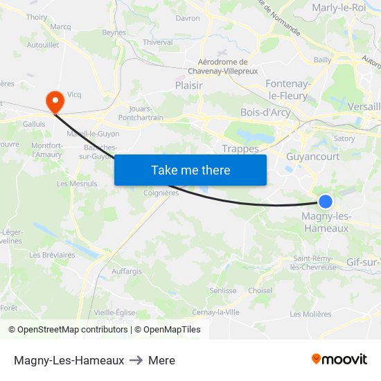 Magny-Les-Hameaux to Mere map