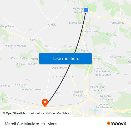 Mareil-Sur-Mauldre to Mere map