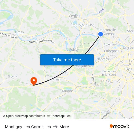 Montigny-Les-Cormeilles to Mere map