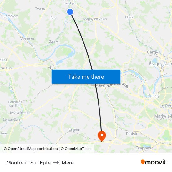 Montreuil-Sur-Epte to Mere map