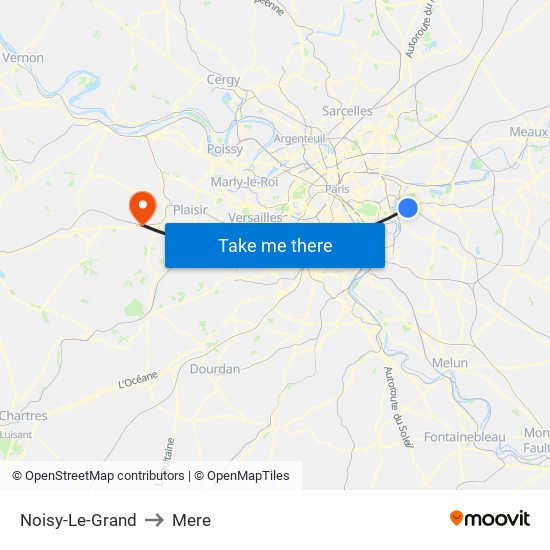 Noisy-Le-Grand to Mere map