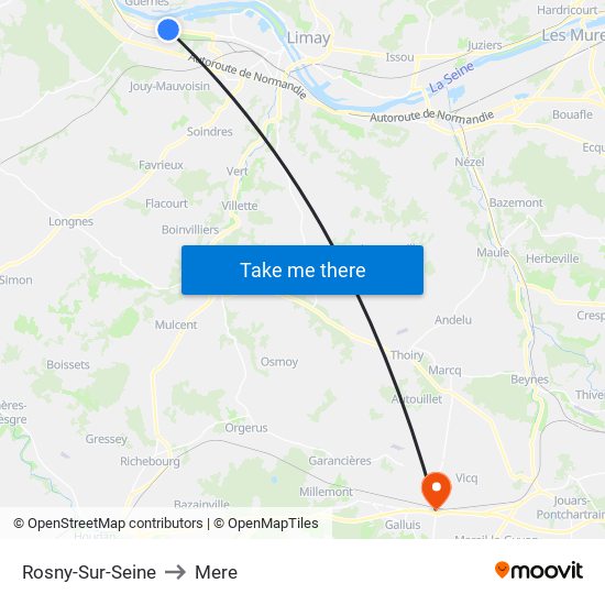 Rosny-Sur-Seine to Mere map
