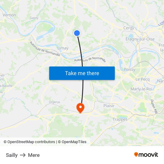 Sailly to Mere map