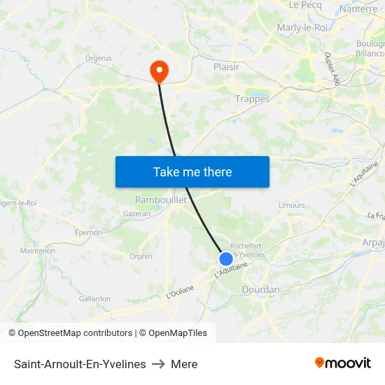 Saint-Arnoult-En-Yvelines to Mere map