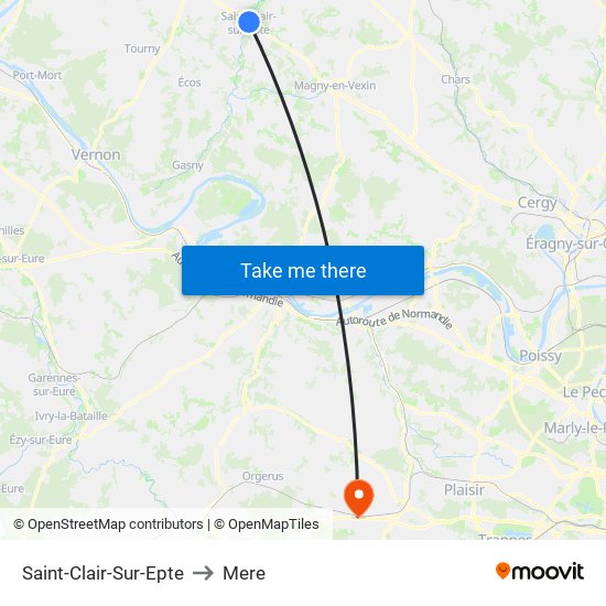 Saint-Clair-Sur-Epte to Mere map