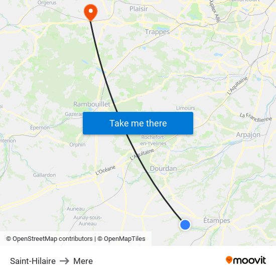 Saint-Hilaire to Mere map