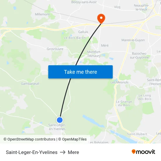 Saint-Leger-En-Yvelines to Mere map