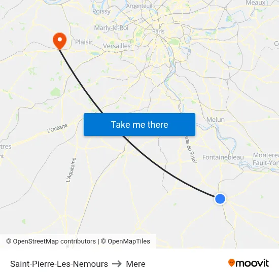 Saint-Pierre-Les-Nemours to Mere map