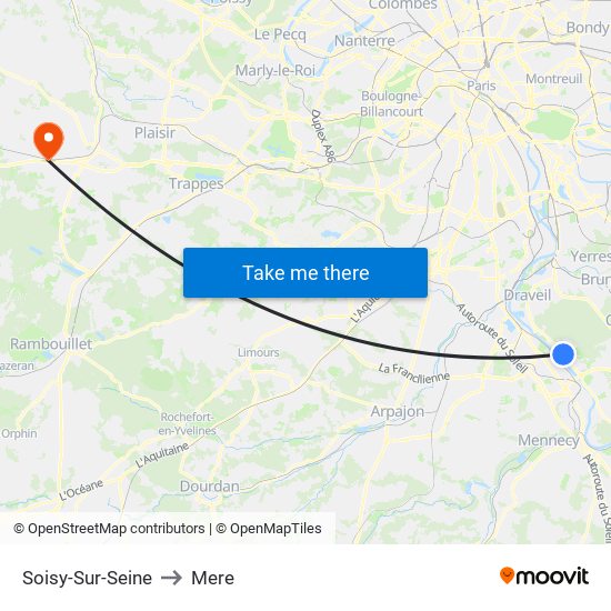 Soisy-Sur-Seine to Mere map