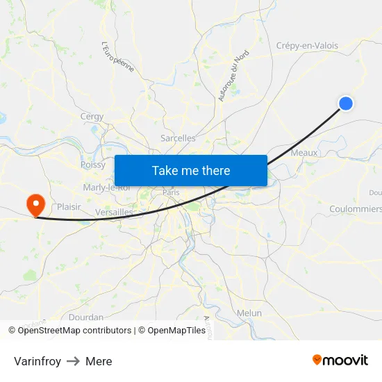 Varinfroy to Mere map