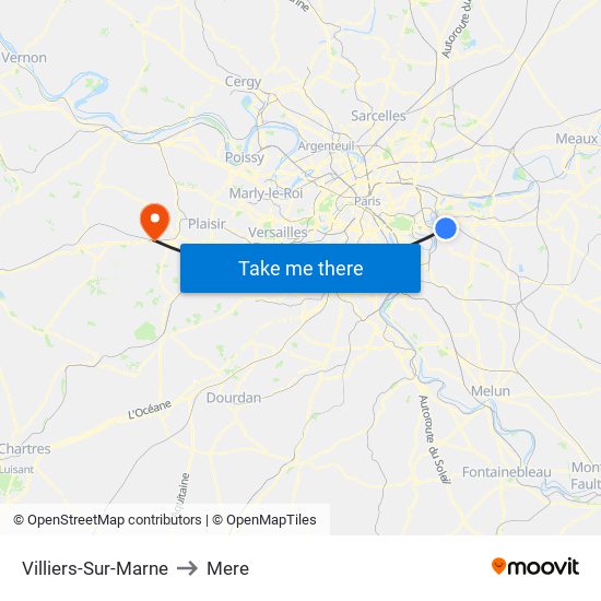 Villiers-Sur-Marne to Mere map
