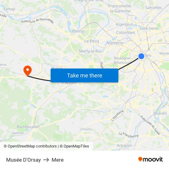 Musée D'Orsay to Mere map