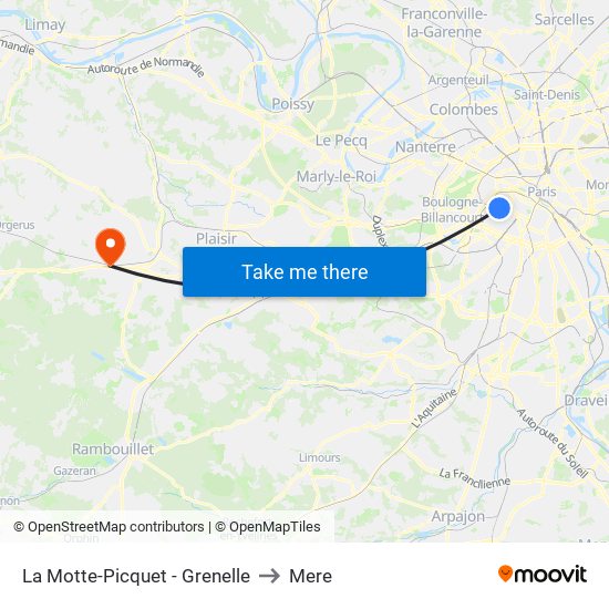 La Motte-Picquet - Grenelle to Mere map