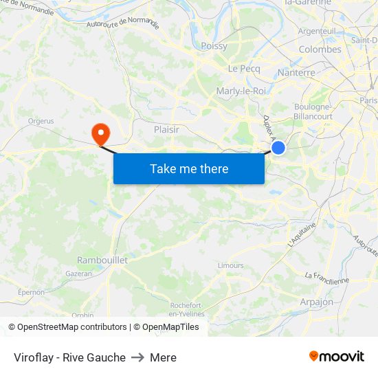 Viroflay - Rive Gauche to Mere map
