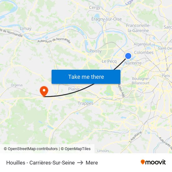 Houilles - Carrières-Sur-Seine to Mere map