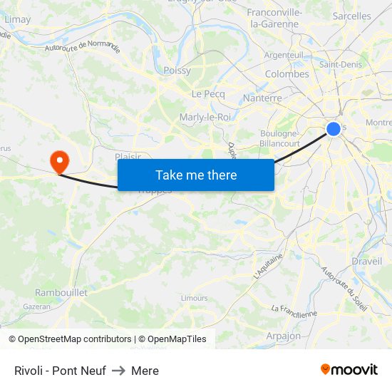 Rivoli - Pont Neuf to Mere map
