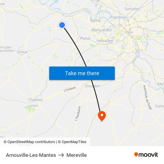 Arnouville-Les-Mantes to Mereville map