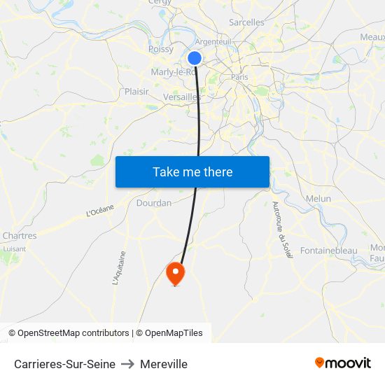 Carrieres-Sur-Seine to Mereville map