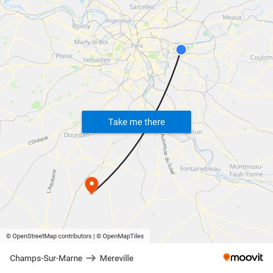 Champs-Sur-Marne to Mereville map