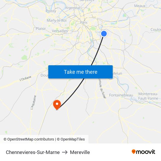 Chennevieres-Sur-Marne to Mereville map