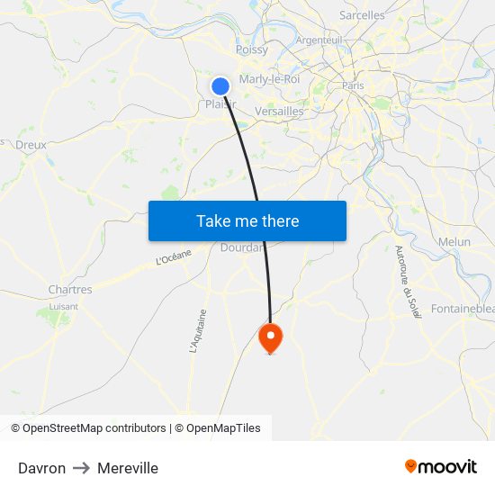 Davron to Mereville map