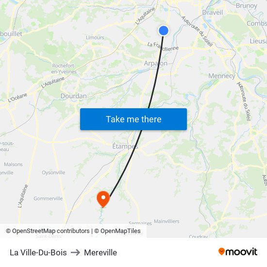 La Ville-Du-Bois to Mereville map