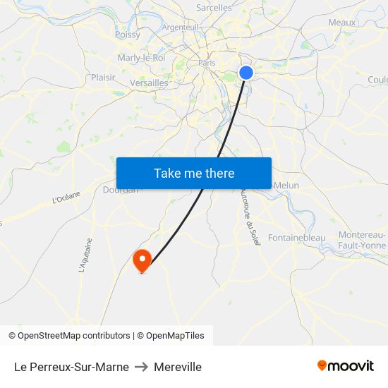 Le Perreux-Sur-Marne to Mereville map