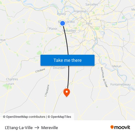 L'Etang-La-Ville to Mereville map