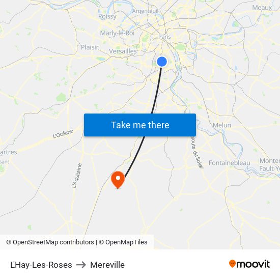 L'Hay-Les-Roses to Mereville map