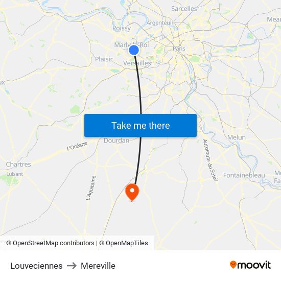 Louveciennes to Mereville map