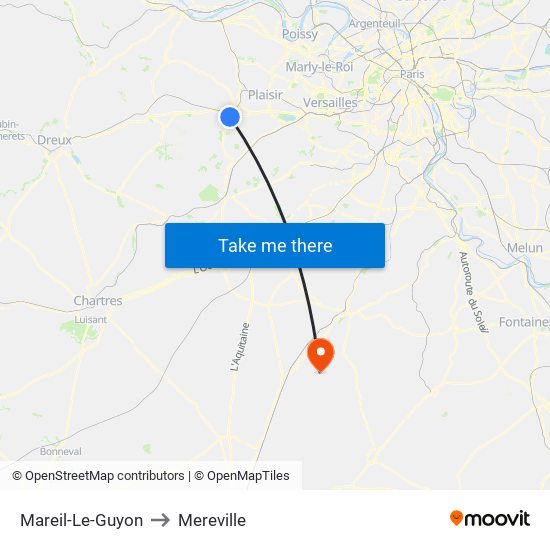 Mareil-Le-Guyon to Mereville map
