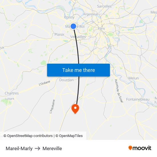 Mareil-Marly to Mereville map