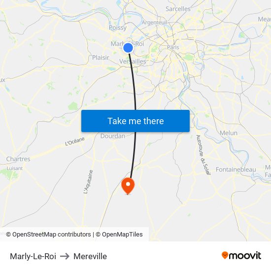 Marly-Le-Roi to Mereville map