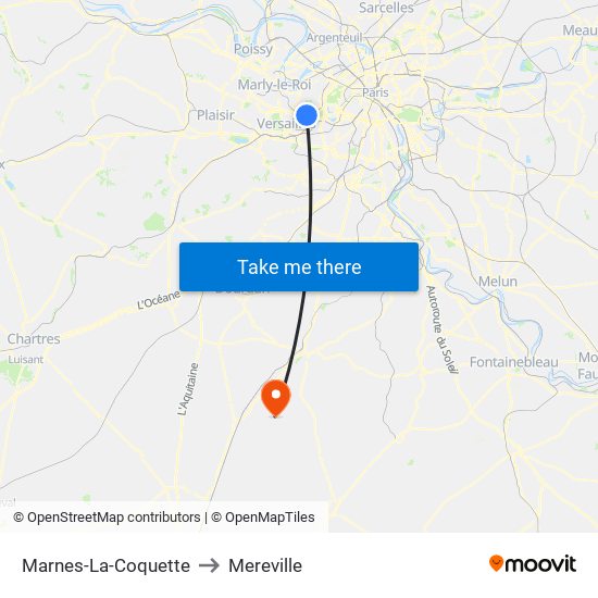 Marnes-La-Coquette to Mereville map