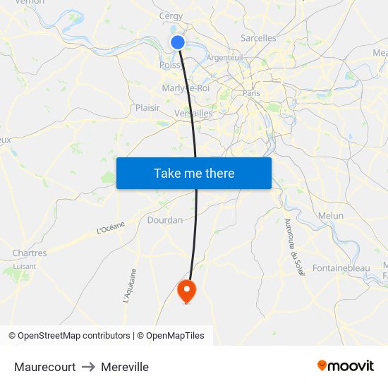 Maurecourt to Mereville map