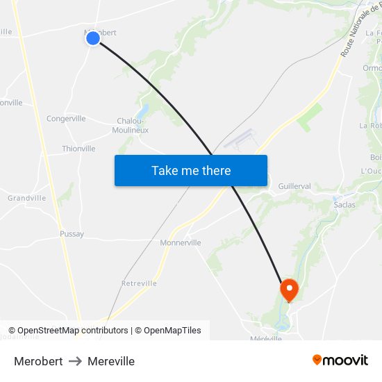 Merobert to Mereville map