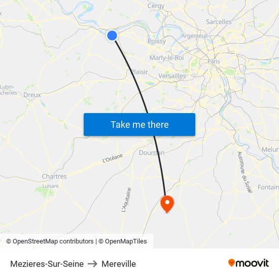 Mezieres-Sur-Seine to Mereville map